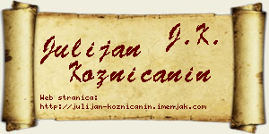 Julijan Kozničanin vizit kartica